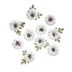 Papirnati cvetovi beli Shabby Chic - set 10 kosov