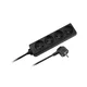 shumee Rebel črn napajalni podaljšek, 4 vtičnice brez stikala, 5m kabel (3x1,5 mm)