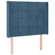 Vidaxl Vzglavje z ušesi temno modro 83x16x118/128 cm žamet