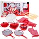 Dječji kuhinjski set crveni 14 elemenata