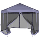 Šestkoten Pop-Up šotor s 6 stranicami temno moder 3,6x3,1 m