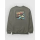 Salty Crew Striped Crew Sweater dusty olive