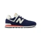 New Balance unisex za otroke. GC574V1 Usnjene superge 574 Core navy (19), Ravna stran, Čipke, Priložnostno, Mornarica, otroška mod