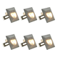 Den Zunanje stenske svetilke LED 6 kosov 5 W srebrne kvadratne