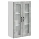 Vidaxl Stenski stekleni omarica LUCCA Betonsko siva 60 x 31 x 100 cm