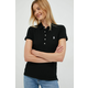 Polo majica Polo Ralph Lauren za žene, boja: crna, s ovratnikom