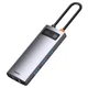 Hub 6in1 Baseus Metal Gleam Series, USB-C to 3x USB 3.0 + HDMI + USB-C PD + Ethernet RJ45 (6953156204645)
