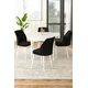 Hanah Home Set Trpezarijski sto i 4 stolice, Crno-beli