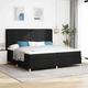Vidaxl Postelja z žimnico Box Spring Črna 200 x 200 cm blago