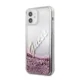 Maska Guess Faceplate Liquid Glitter Vintage Script za iPhone 12 mini pink