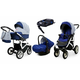 Babylux Queen Sailor Blue | 4v1 Kombinirani Voziček kompleti | Otroški voziček + Carrycot + Avtosedežem + ISOFIX