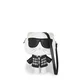 Karl Lagerfeld Torba za čez ramo IKON-Choupette ecru/črna/bela