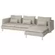 SÖDERHAMN Sofa 4-sed i lenjivac, Fridtuna svetlobež