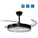 Optonica LED stropni ventilator z LED svetilko 36W CCT črn + daljinski upravljalnik