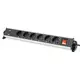 6-fach Office power strip 3x USB 2xUSB-A +1xUSB A, On/off switch, Alu-housing