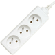 PremiumCord extension cord white 10 m 230V, 3 drawers