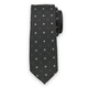 Ozka kravata v črni barvi s cvetličnim vzorcem 11124