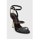 Kožne sandale Just Cavalli boja: crna, 76RA3S62