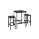 Songmics Set barske mize z 2 stoli jedilna miza 60x60x90 cm rjava črna