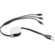 Črni izvlečni kabel 3v1 MicroUSB, TypeC, Lightning