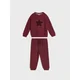 Sinsay - Pamučni komplet: dukserica i pantalone - burgundy