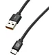 Type-C črni STURDO 3A kabel (1,5m) z 8mm priključkom