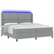 vidaXL vidaXL Box Spring postelja z vzmetnico in LED svetlobo svetlo siva 200x200 cm tkanina, (22049717)