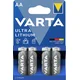 Varta VARTA Ultra Lithium AA baterija, 4 kom