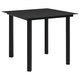 vidaXL Vrtni blagovaonski stol crni 80 x 80 x 74 cm od čelika i stakla