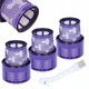 OEM Set Prstni HEPA Filter – Nadomestni Del za Sesalnik Dyson V10 | 3 Kosi + Ščetka, Vijolična, 8,7x11 Cm