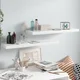 shumee vidaXL Stenske police, 2 kosa, visok sijaj, bele, 80 x 23,5 x 3,8 cm, MDF