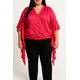 Plus size bluza z V izrezom, roza