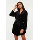 Trendyol Black Soft Feel Velvet Knitted Dressing Gown