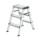 Songmics Stopničke 3 stopnje 59x44x62 cm srebrna