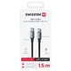 SWISSTEN PODATKOVNI KABEL TEXTILE II USB-C/USB-C 1,5 M ČRN