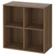 EKET Element s 4 pregrade, smeđa im. orahovine, 70x35x70 cm