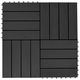 vidaXL Pločice za trijem 11 kom WPC 30 x 30 cm 1 m2 crne