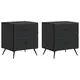 vidaXL Nočna omarica 2 pcs Črna 43 x 34,5 x 47,5 cm Inženirski les