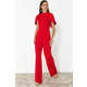Trendyol Woven Stylish Jumpsuit with Red Cape Detail