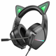 Borofone BO106 gaming slušalke z mačjimi ušesi USB/3.5mm jack, črna/zelena