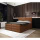 MID.YOU POSTELJA BOXSPRING 160 cm x 200 cm , les, tekstil, leseni material opečnato rjava