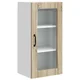 Vidaxl Stenski stekleni omarica PORTO Sonoma hrast 40 x 31 x 80 cm
