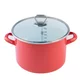FACKELMANN Lonac+stakleni poklopac 22cm Emajl 5.5l, Crveni