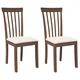 Vidaxl Jedilni stoli z blazinami 2 kosa Brown Solid Wood Rubber