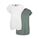 Womens T-shirt with extended shoulder 2-pack white+pale