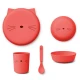liewood® jedilni set iz bio plastike brody cat apple red
