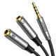 Ugreen aux kabel mini vtičnica + mikrofon srebrne barve 50254