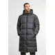 Mens long quilted coat black