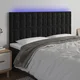 Vidaxl vidaXL Vzglavje postelje z LED diodo črno 160x5x118/128 cm žamet