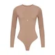 GOD SAVE QUEENS Bodi Second Skin Long Sleeve Crew-Neck Bodysuit svetlo rjava